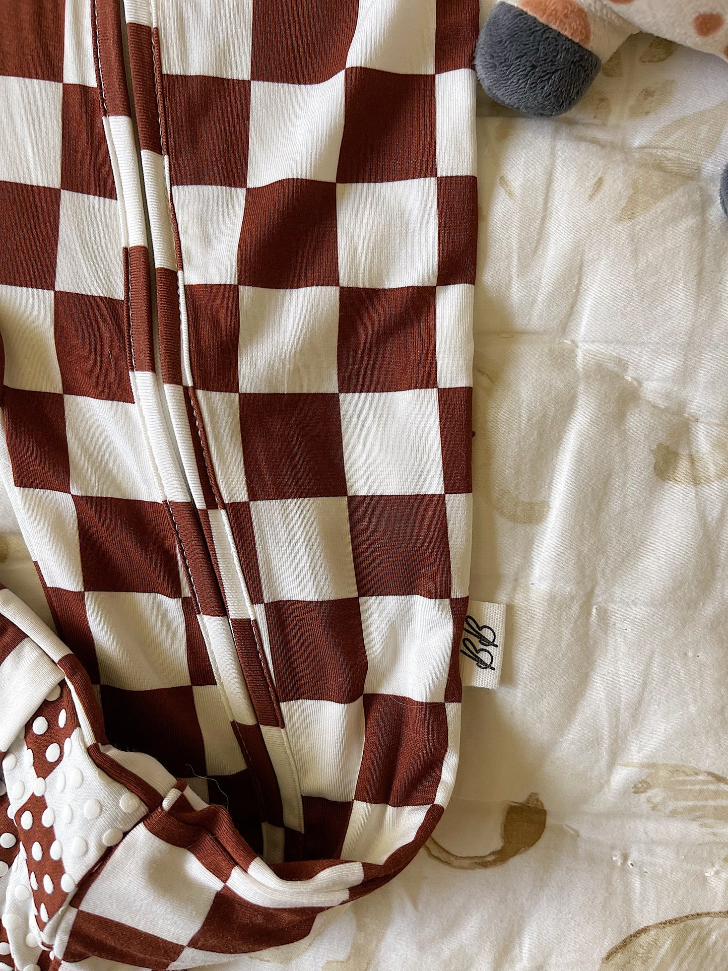 Bamboo Zip Pajamas - Chocolate Checkers